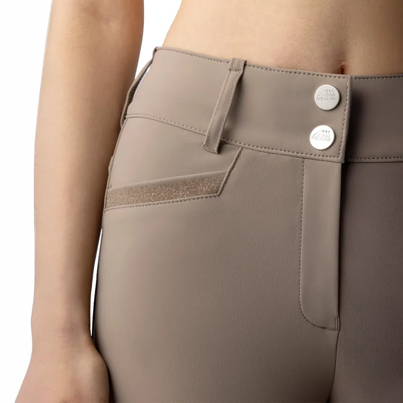 Equiline Crystalef High Waist Full Grip Ladies Breeches - Taupe-4