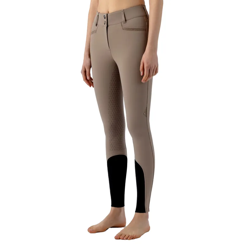 Equiline Crystalef High Waist Full Grip Ladies Breeches - Taupe