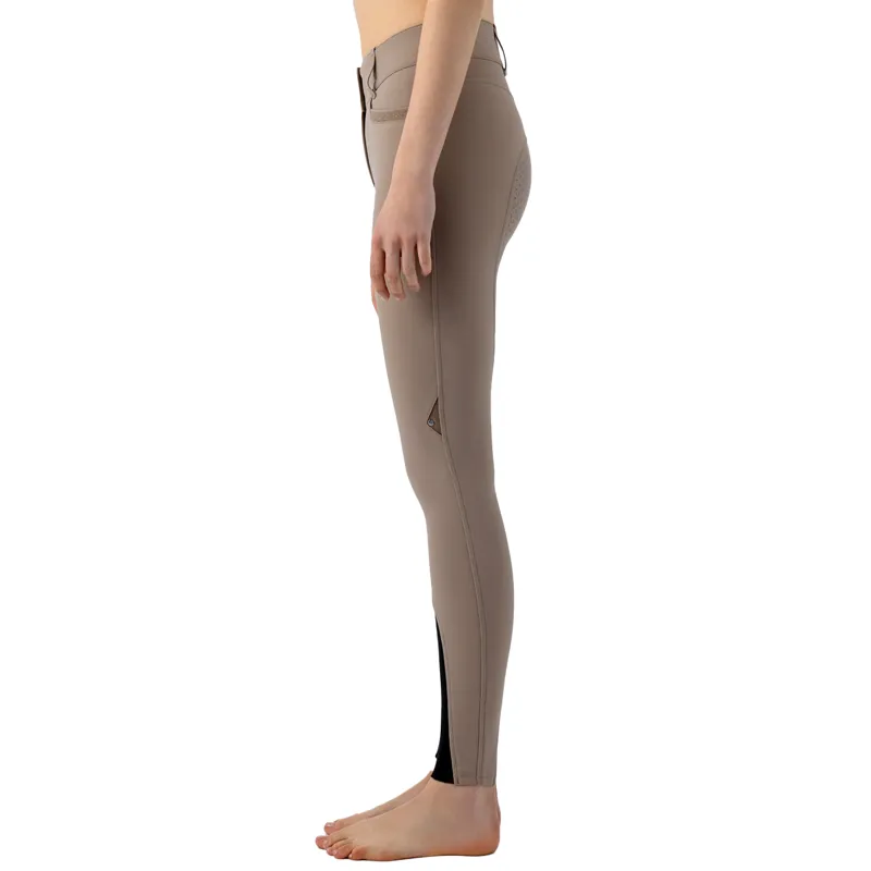 Equiline Crystalef High Waist Full Grip Ladies Breeches - Taupe-2