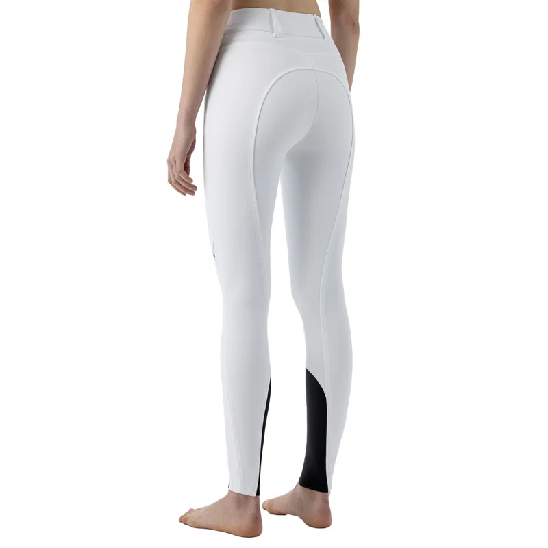 Equiline Crystalef High Waist Full Grip Ladies Breeches - White-1