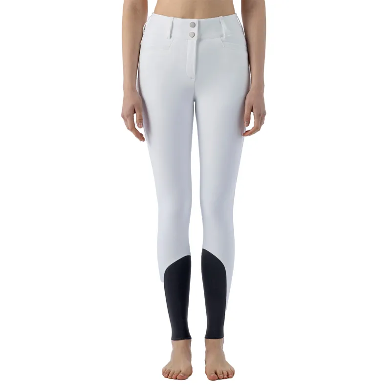 Equiline Crystalef High Waist Full Grip Ladies Breeches - White