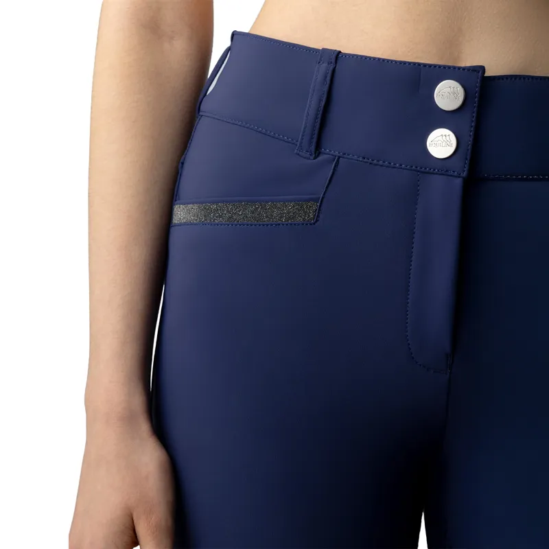 Equiline Crystalek High Waist Knee Grip Ladies Breeches - Blueberry-3