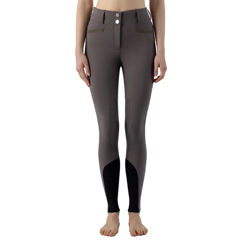 Equiline Crystalek High Waist Knee Grip Ladies Breeches - Marsh