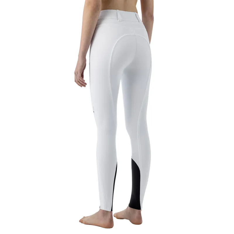 Equiline Crystalek High Waist Knee Grip Ladies Breeches - White-1