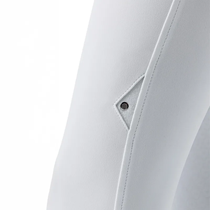 Equiline Crystalek High Waist Knee Grip Ladies Breeches - White-2