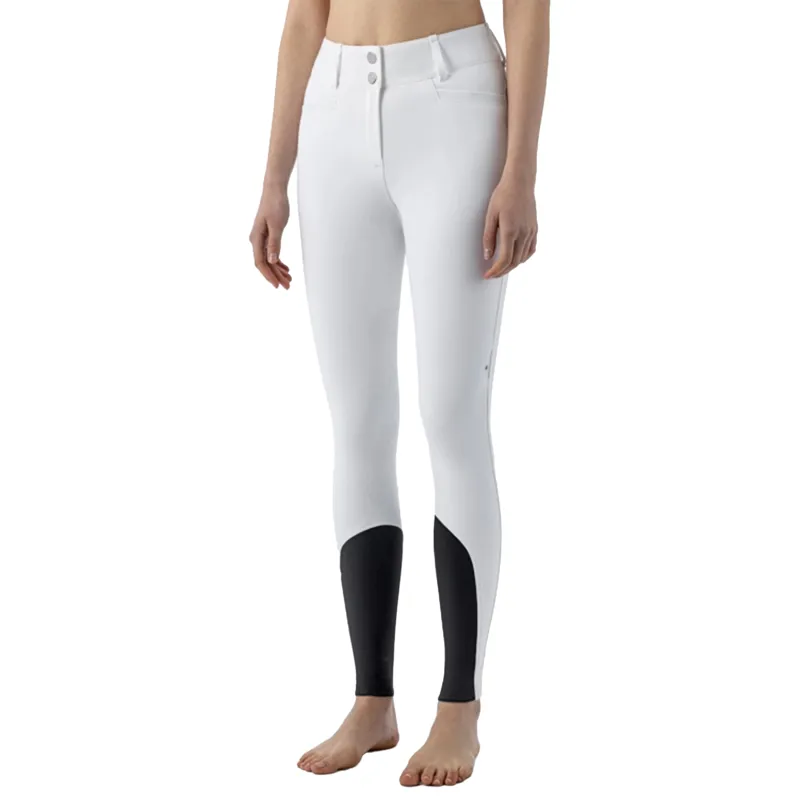Equiline Crystalek High Waist Knee Grip Ladies Breeches - White