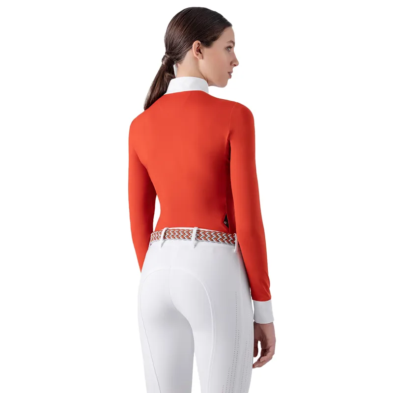 Equiline Embra Ladies Long Sleeve Show Shirt - Ginger-4