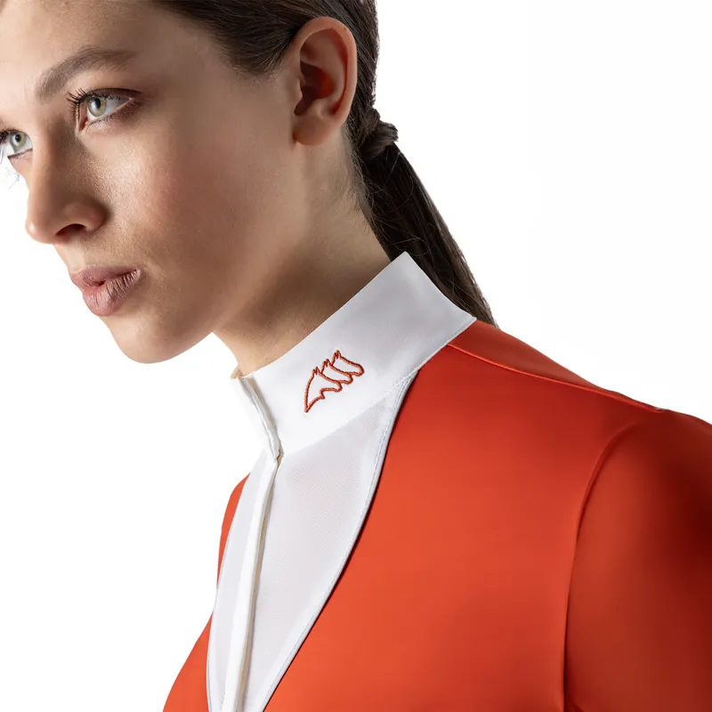 Equiline Embra Ladies Long Sleeve Show Shirt - Ginger-3