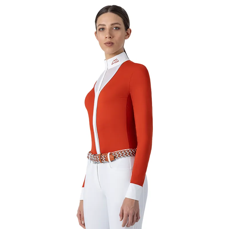 Equiline Embra Ladies Long Sleeve Show Shirt - Ginger