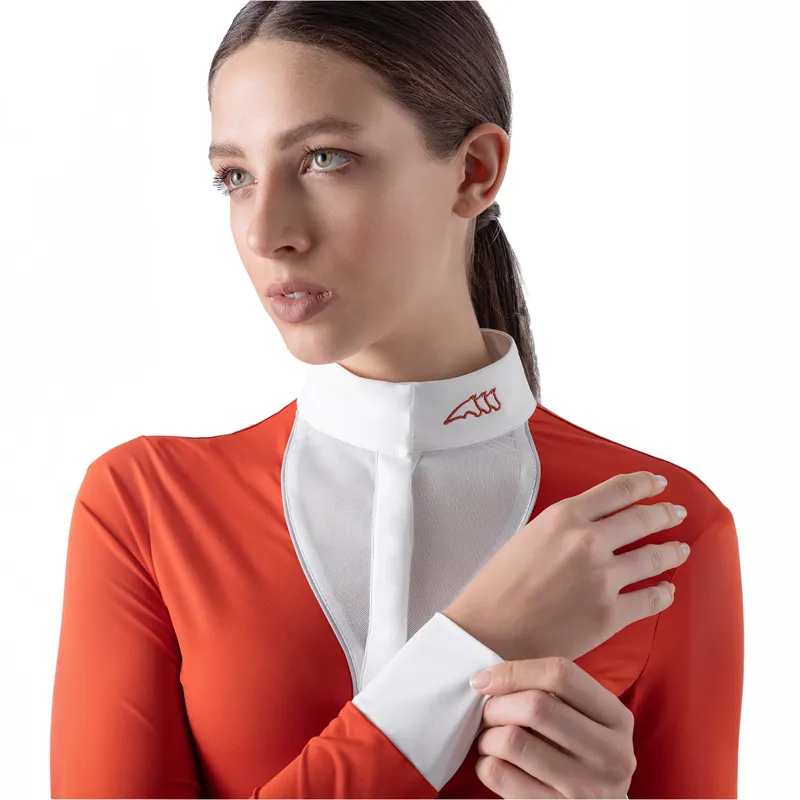 Equiline Embra Ladies Long Sleeve Show Shirt - Ginger-1