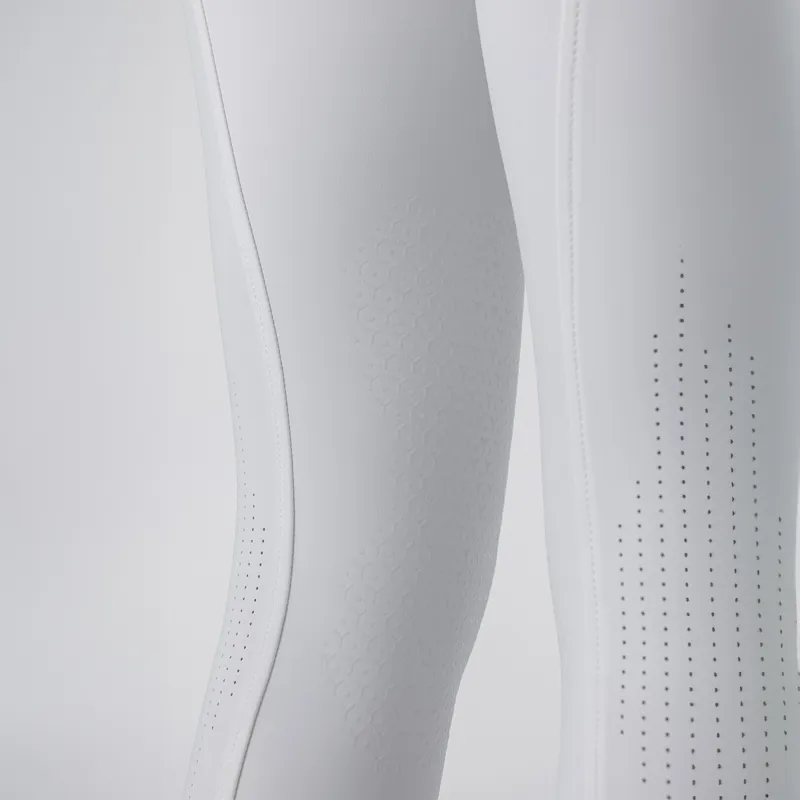 Equiline Endrakh Ladies Knee Grip High Waist Breeches - White-3