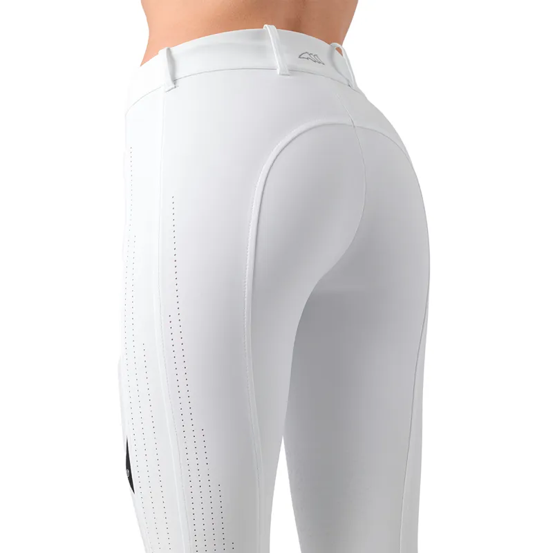 Equiline Endrakh Ladies Knee Grip High Waist Breeches - White-1