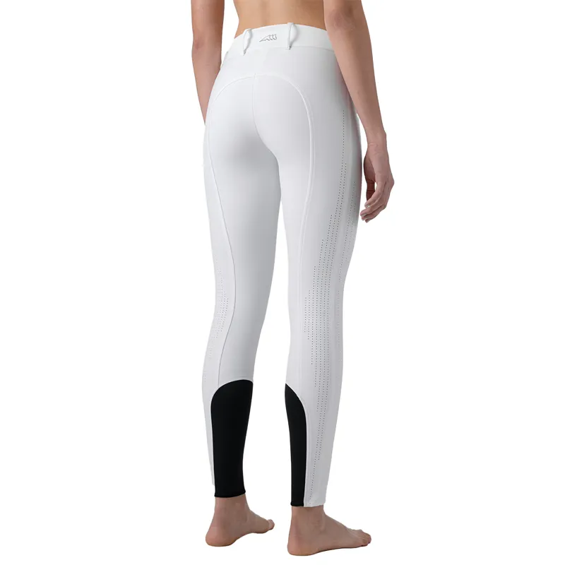 Equiline Endrakh Ladies Knee Grip High Waist Breeches - White-4