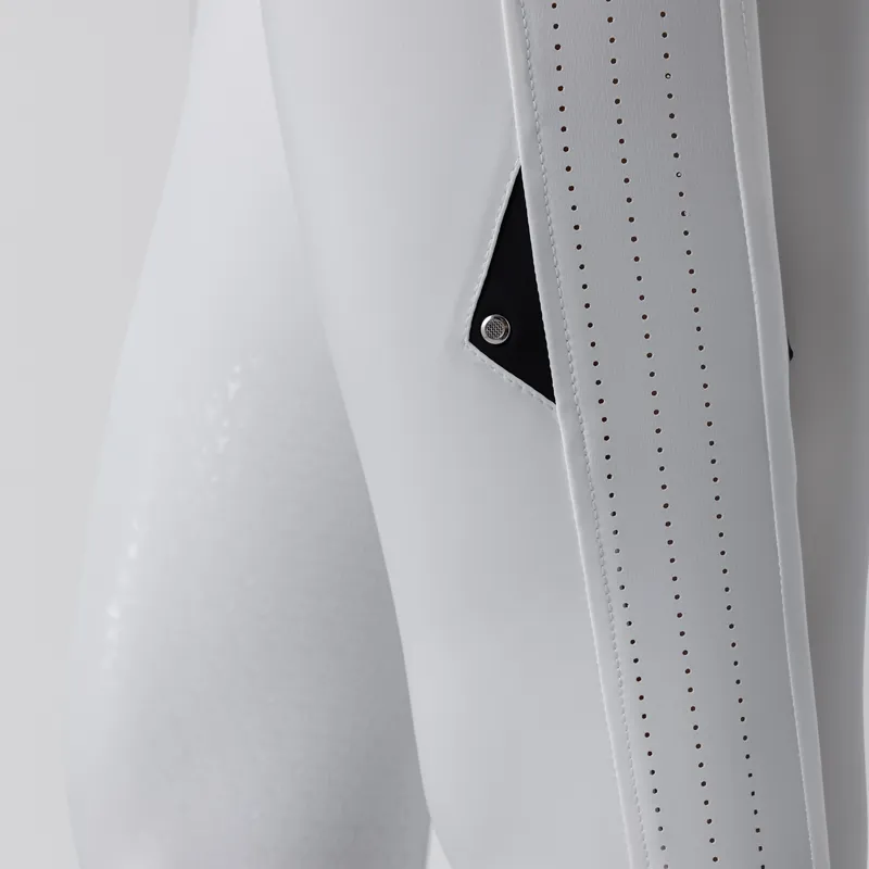 Equiline Endrakh Ladies Knee Grip High Waist Breeches - White-2