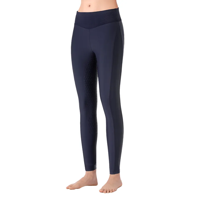 Equiline Engaref Full Grip Ladies Riding Tights - Blue