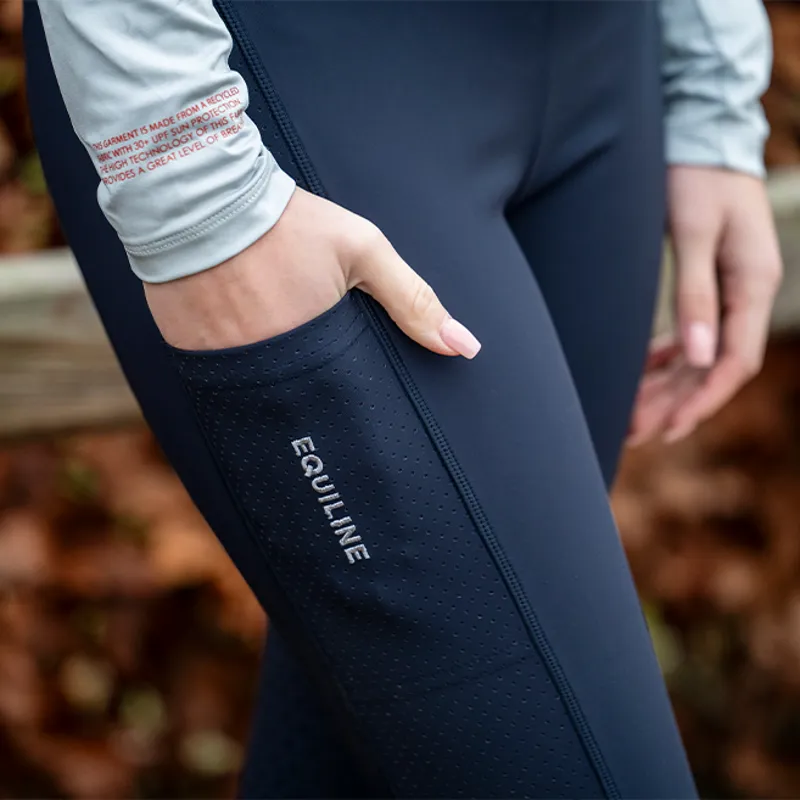 Equiline Engaref Full Grip Ladies Riding Tights - Blue-1