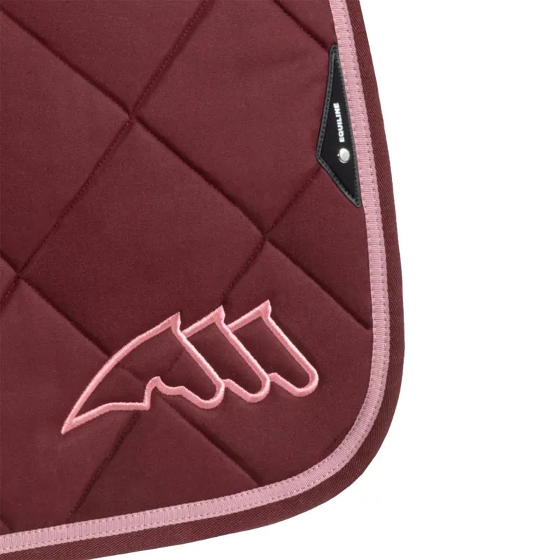 Equiline EQCHROMA Dressage Saddlecloth and Ear Net Set - Burgundy-1