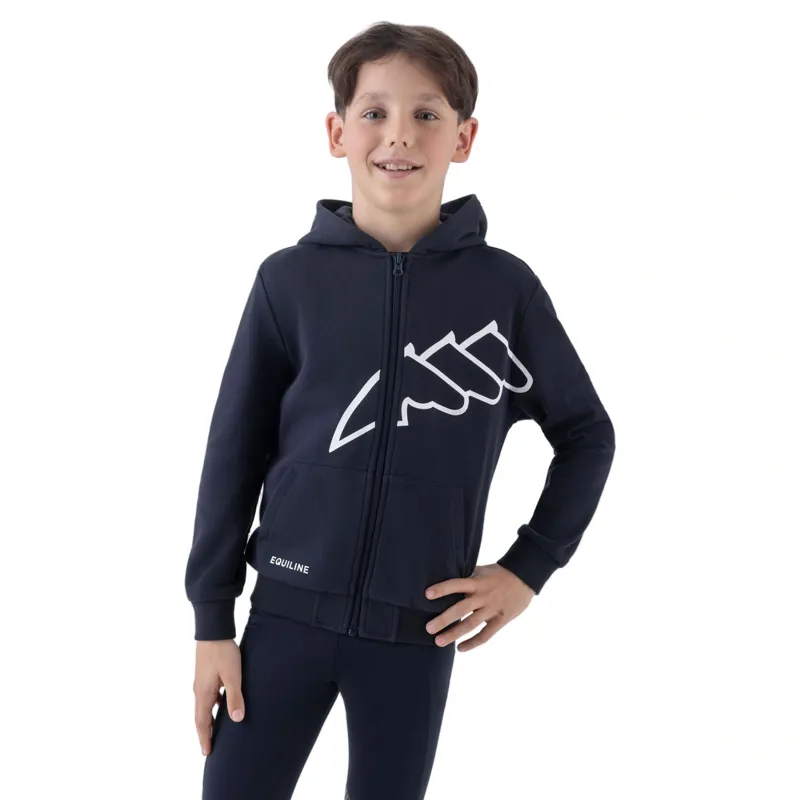 Equiline Eqclama Junior Boys Hoodie - Blue