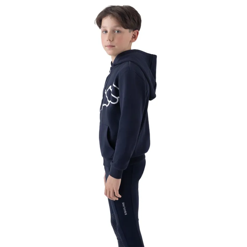 Equiline Eqclama Junior Boys Hoodie - Blue-3
