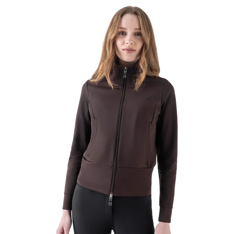 Equiline Eqglech Womens Full Zip Sweatshirt - Coffee Bean Pre-Order