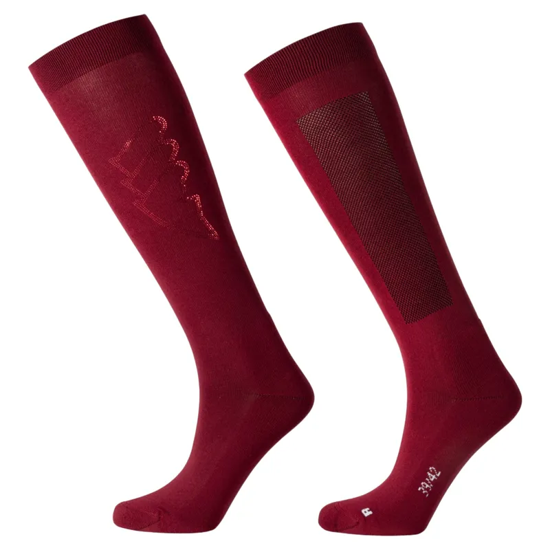 Equiline Eqglosy Womens Riding Socks - Alpine Plum Pre-Order