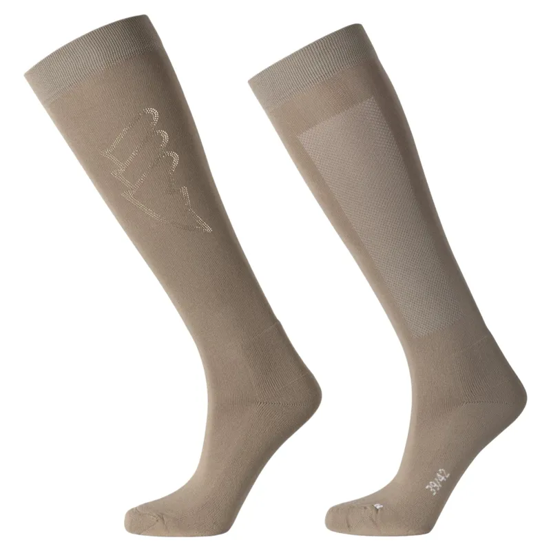 Equiline Eqglosy Womens Riding Socks - Greige Pre-Order