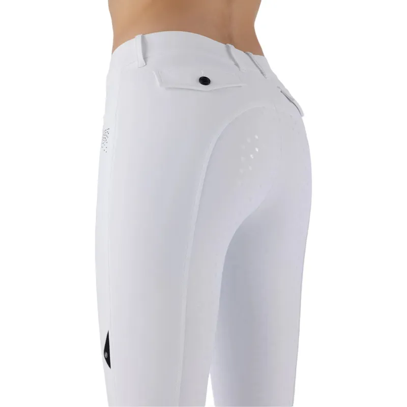 Equiline Eqgurf BX-TECH Full Grip Womens Breeches - White-4