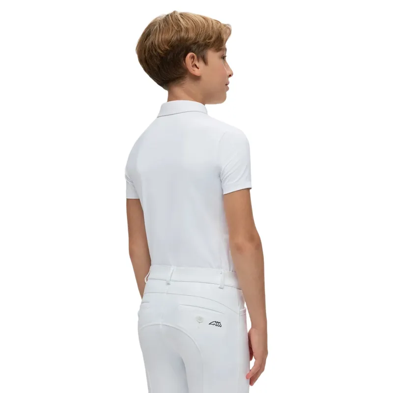 Equiline Junior Boys Short Sleeve Show Shirt - White-1