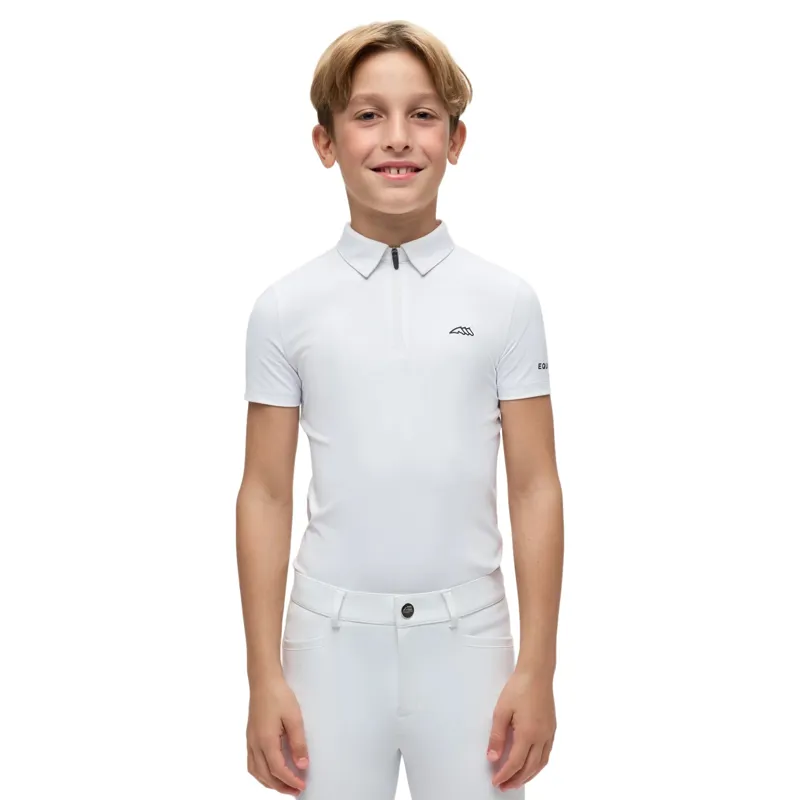 Equiline Junior Boys Short Sleeve Show Shirt - White