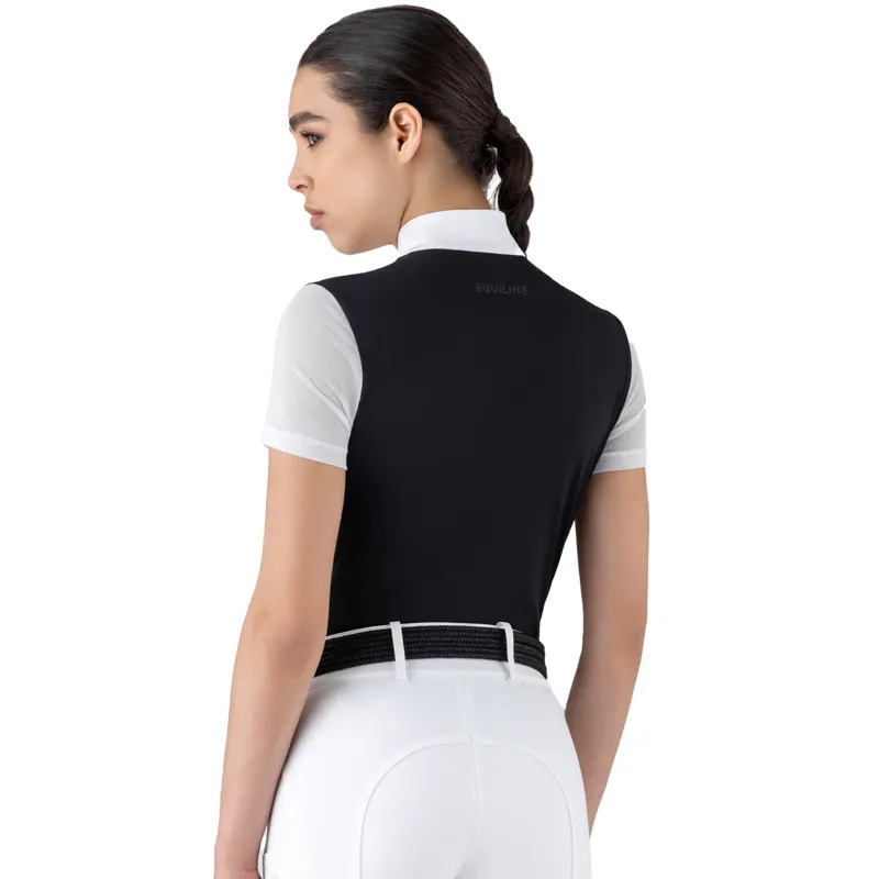 Equiline Gusteg Ladies Short Sleeve Show Shirt - Black-1