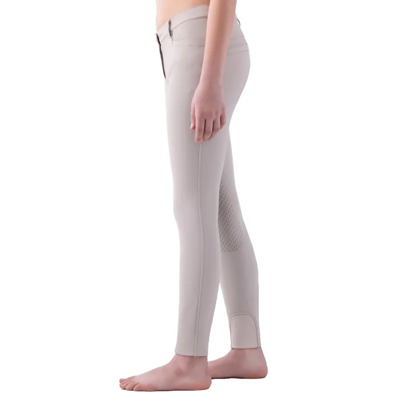 Equiline Jinak Knee Grip Junior Girls Competition Breeches - Beige-2