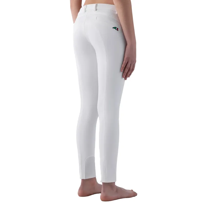 Equiline Jinak Knee Grip Junior Girls Competition Breeches - White-1