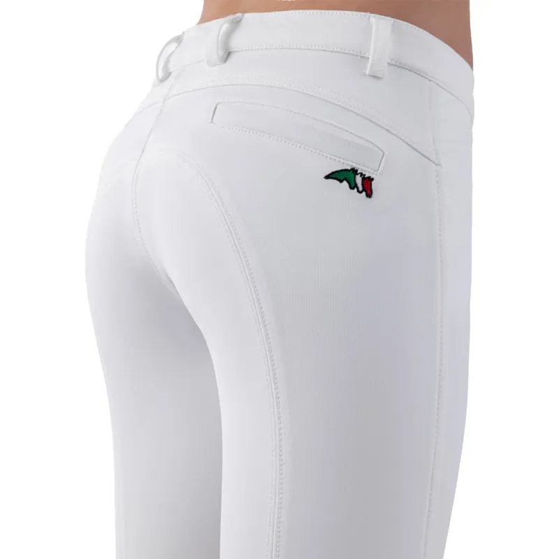 Equiline Jinak Knee Grip Junior Girls Competition Breeches - White-4