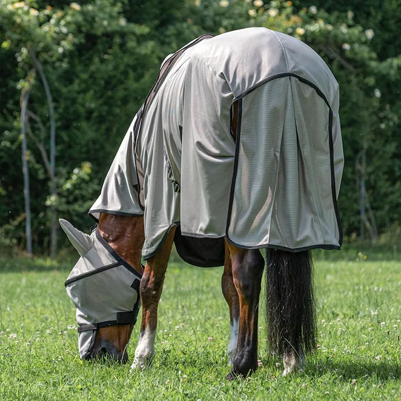 Equiline Lemonfly Detachable Neck Mesh Fly Rug - Alumimum -1