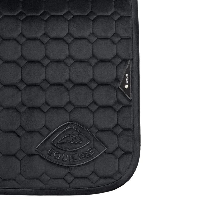 Equiline Arog Octagon Velvet Dressage Saddlecloth - Black-1
