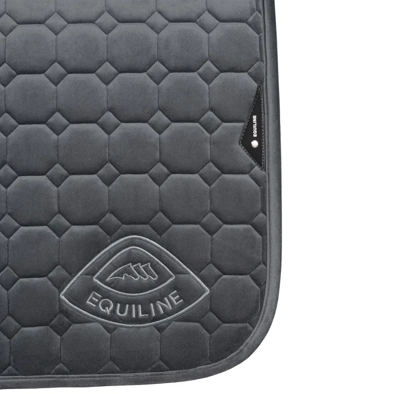 Equiline Arog Octagon Velvet Dressage Saddlecloth - Grey-1