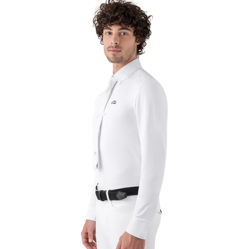 Equiline Sebastian Mens Long Sleeve Show Shirt - White-1