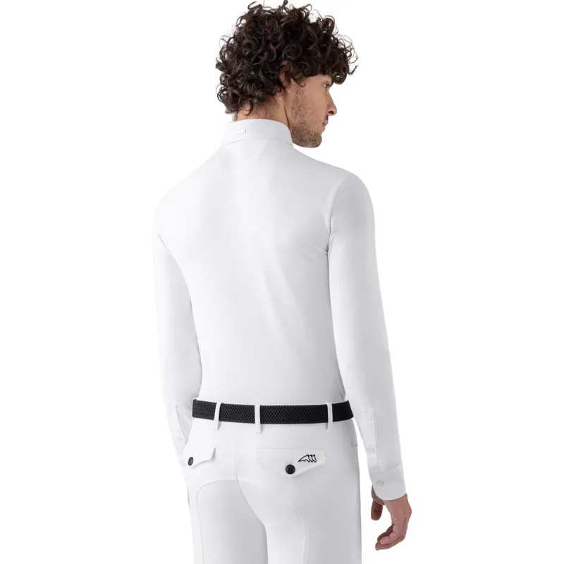 Equiline Sebastian Mens Long Sleeve Show Shirt - White-2