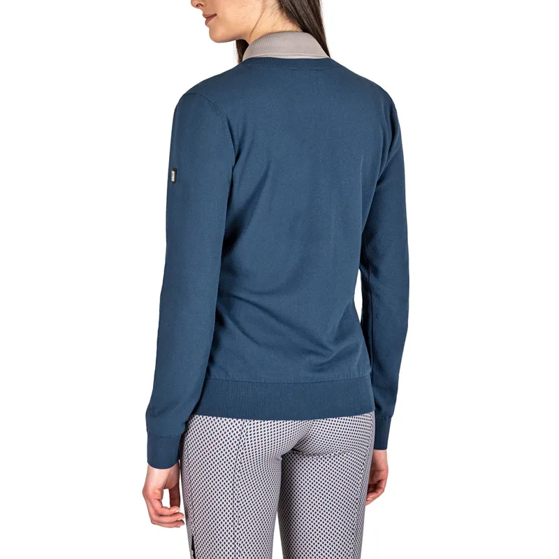 Equiline Eleonore Ladies V-Neck Pullover - Diplomatic Blue-1