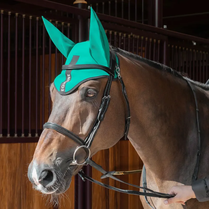 Equiline Chairc Ear Net - Pepper Green-1
