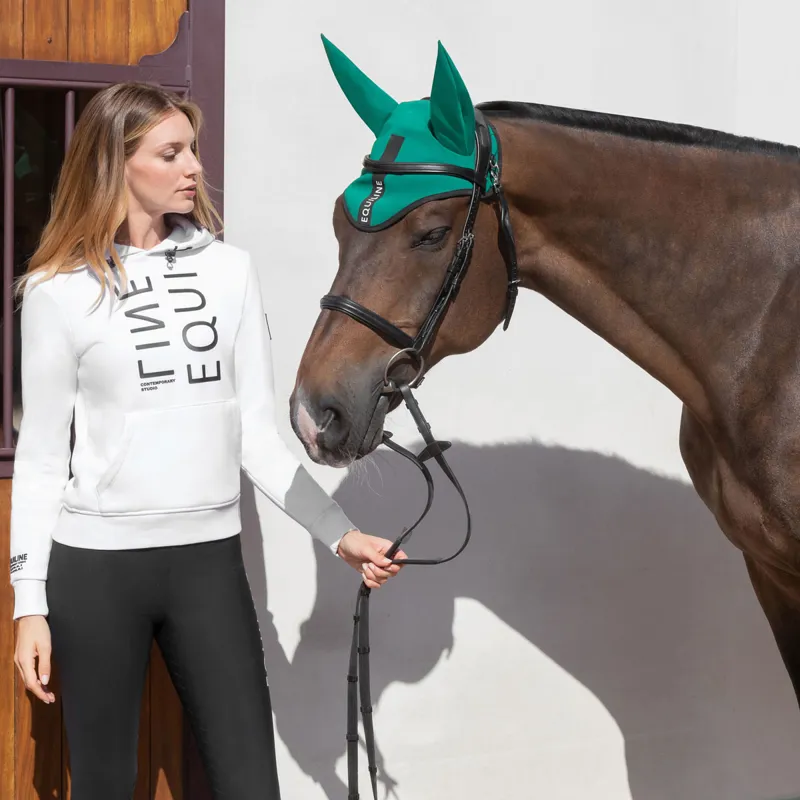 Equiline Chairc Ear Net - Pepper Green-2