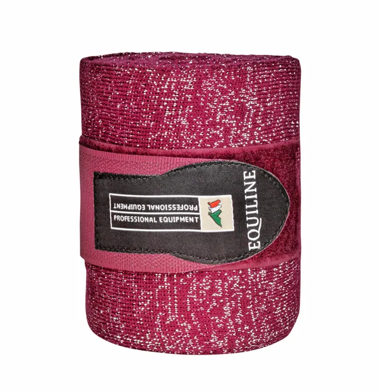 Equiline Glitter Bandages - Bordeaux