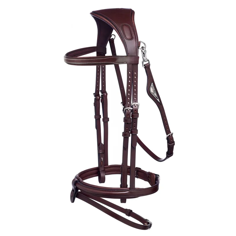 Equiline Anatomic Jumping Removable Flash Bridle - Brown