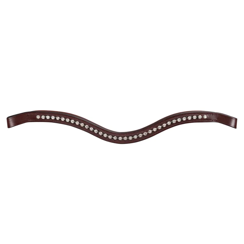 Equiline U Shaped Browband with Rhinestones - Brown
