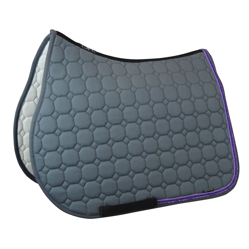 Equiline Octagon Custom Saddlecloth - Grey/Violet/Purple/Lilac Crystal