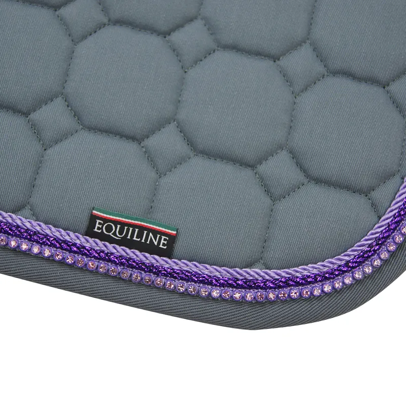 Equiline Octagon Custom Saddlecloth - Grey/Violet/Purple/Lilac Crystal-1