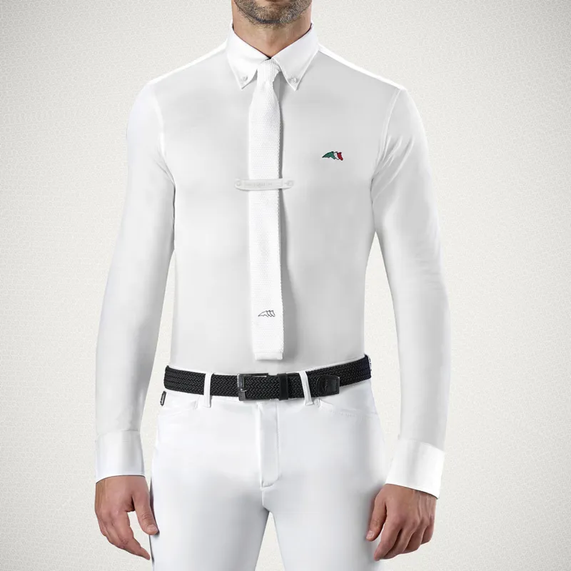 Equiline David Mens Long Sleeve Competition Shirt - White