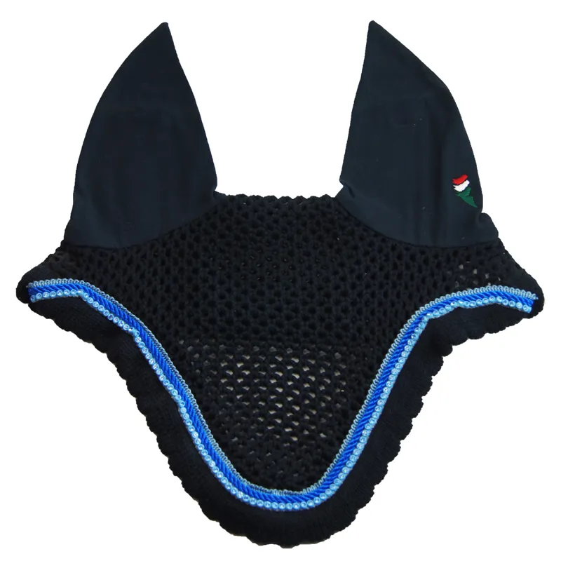 Equiline Kim Custom Ear Net - Blue/74 Royal/Light Blue Rhinestones