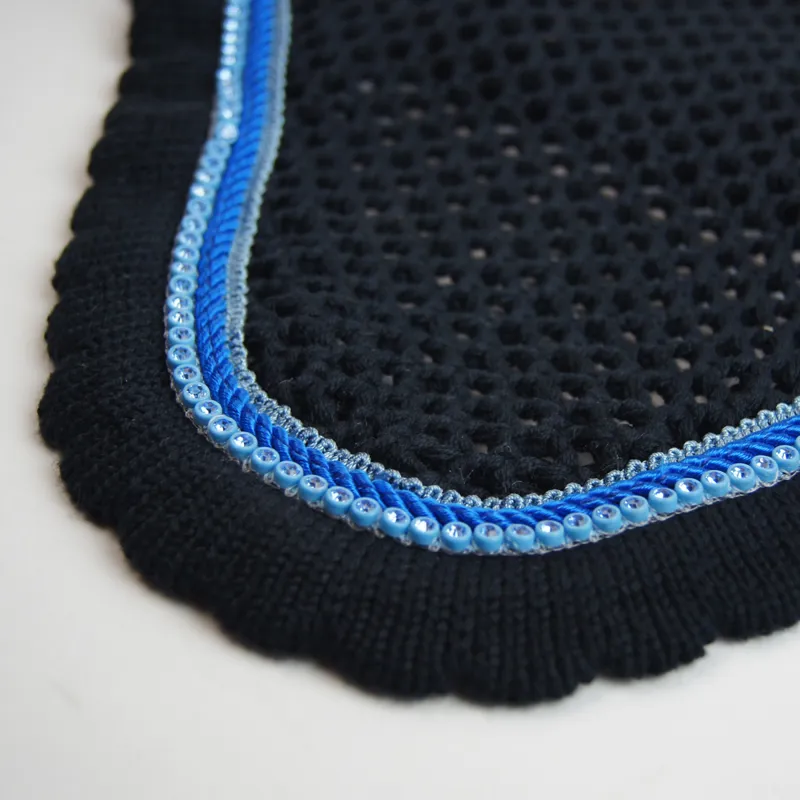 Equiline Kim Custom Ear Net - Blue/74 Royal/Light Blue Rhinestones-1