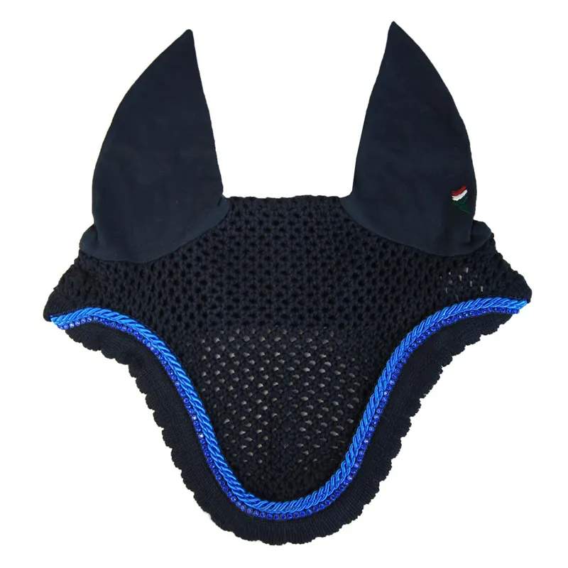 Equiline Kim Custom Ear Net - Blue/74 Royal/Blue Navy Rhinestones
